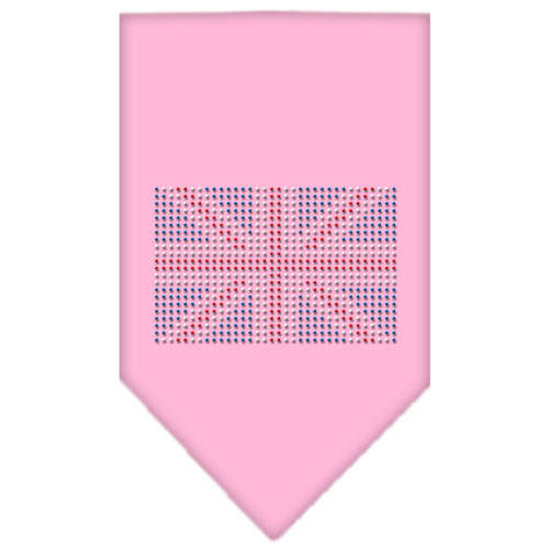 British Flag Rhinestone Bandana Light Pink Large